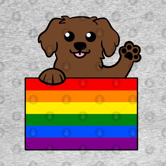 Love is Love Puppy - Brown v2 by LittleGreenHat